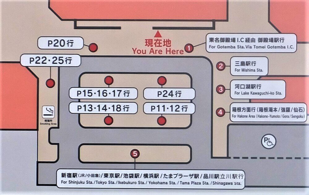 御殿場 アウトレット ウエストゾーン 場内循環シャトルバス乗り場 地図