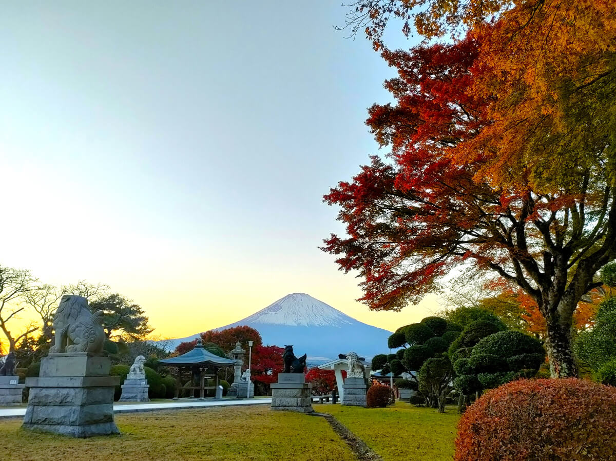 アジア各国の狛犬と紅葉
