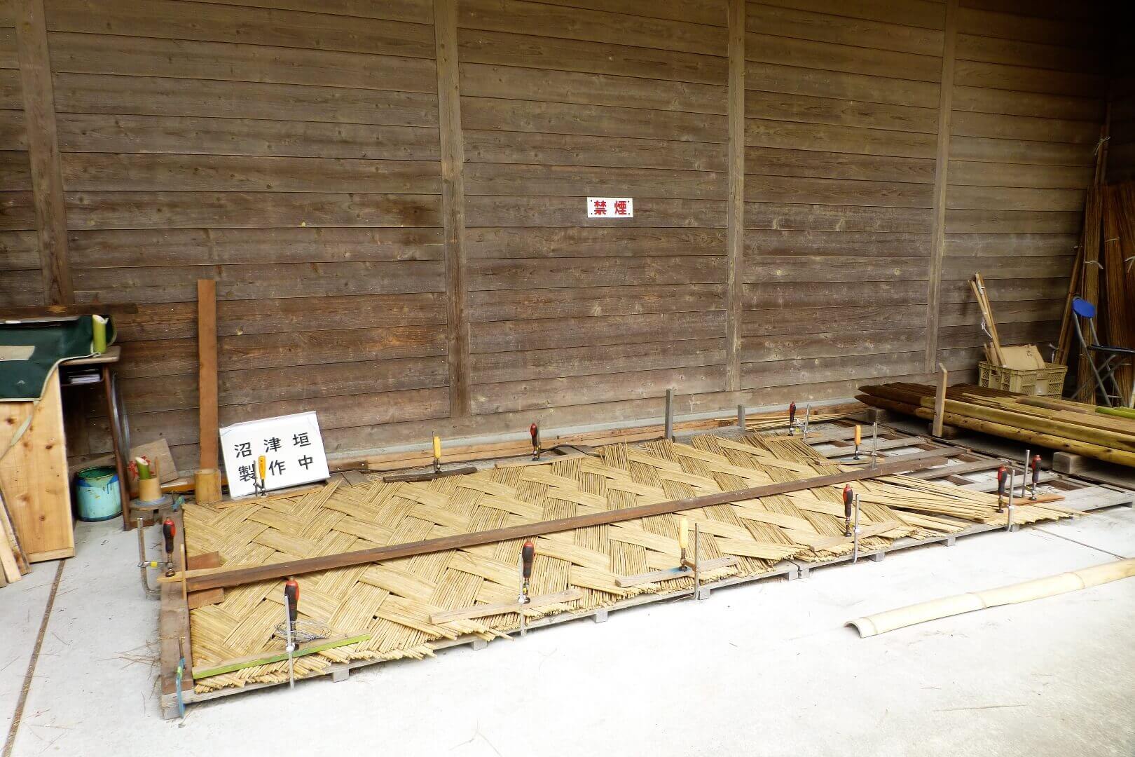 沼津御用邸記念公園 製作中の沼津垣